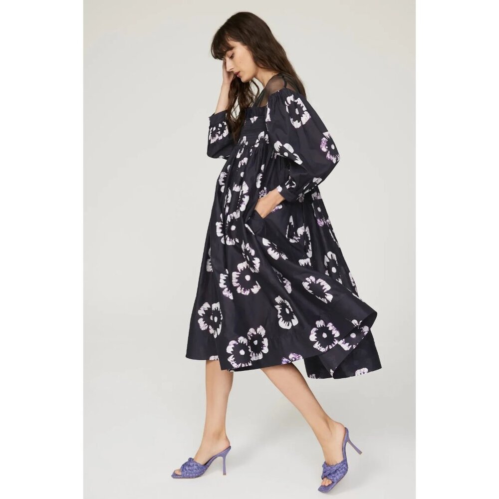 Floral Black and Purple Dress